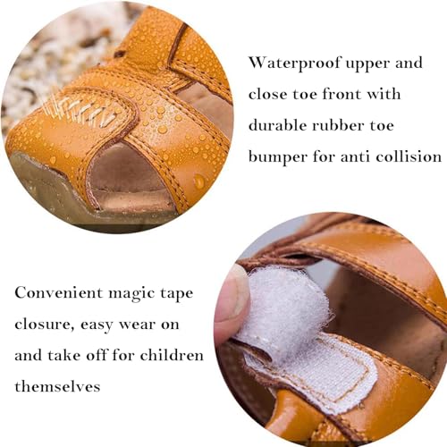Boys Girls Leather Close Toe Outdoor Sports Sandals Beach Sandals4