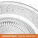 Elsjoy 6 Pack 10 Inch Large Glass Dinner Plate, Clear Round Serving Plate Vintage Embossed Dinnerware for Salad, Pasta, Fruits