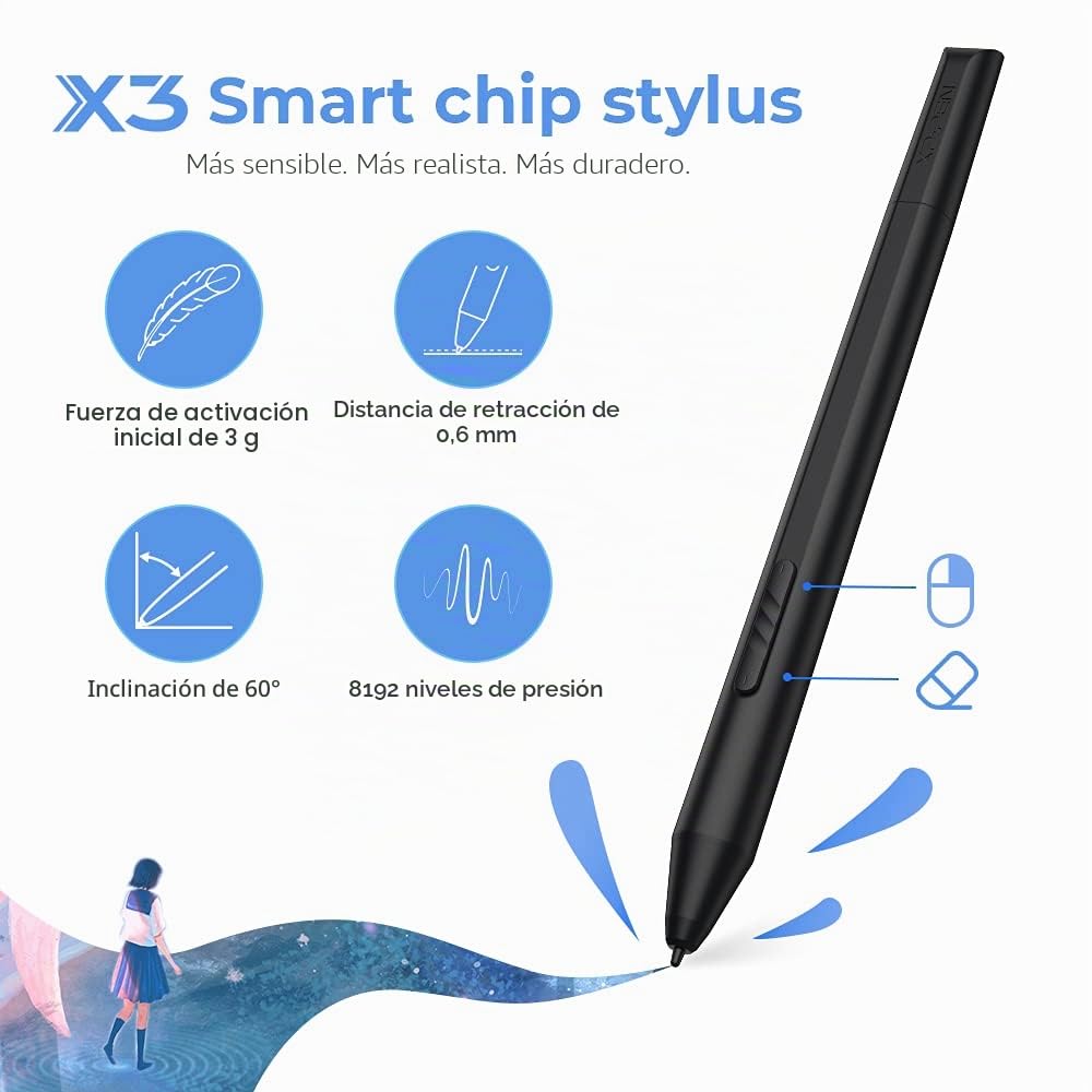 XP-Pen Artist 12-2.ª generación Tableta Gráfica con Pantalla Completamente Laminada de 127% sRGB, Tableta Dibujo con Lápiz, Compatible con Windows, Mac OS X, Chrome OS, Linux, Android, Azul