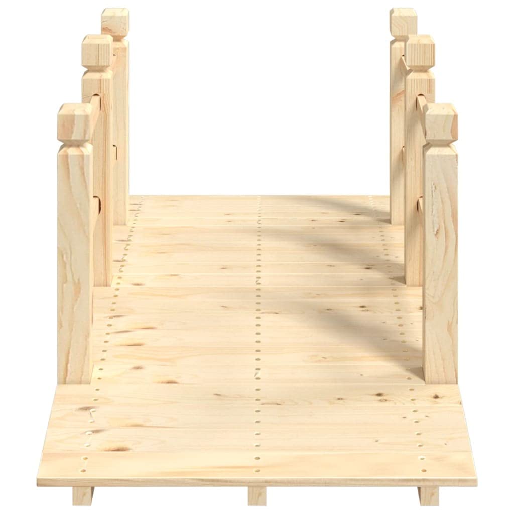 Ponte da giardino in legno di abete massiccio con ringhiera, 150 x 67 x 56 cm, stabile ponte in legno per giardino, laghetto, terrazza, cortile, decorazione per esterni, ponte sicuro con