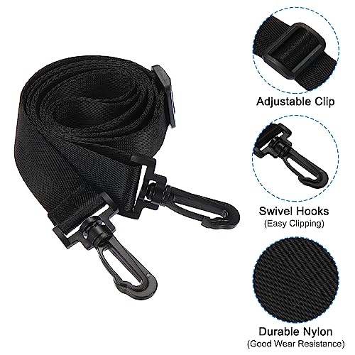 PATIKIL 59" Shoulder Strap, 2 Pcs 0.98" Width Nylon Adjustable Replacement Strap with Plastic Swivel Hooks for Camera Laptop Case Bag Briefcase, Black4