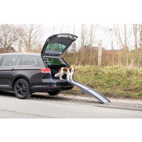 Trixie 39476 Rampe, 3-fach klappbar, Kunststoff, 39 × 150 cm, grau