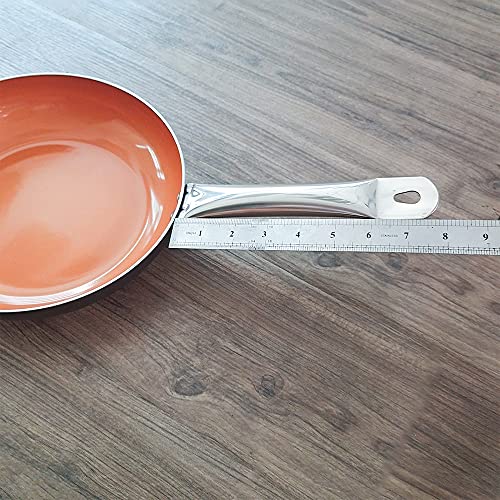 Shineuri 9.5 Inch Copper Nonstick Fry Pan With Lid, Ceramic Omelet Pans For Induction, Gas, Electric & Stovetops, Perfect For 2-3 Person Meal (Black) #TOP6