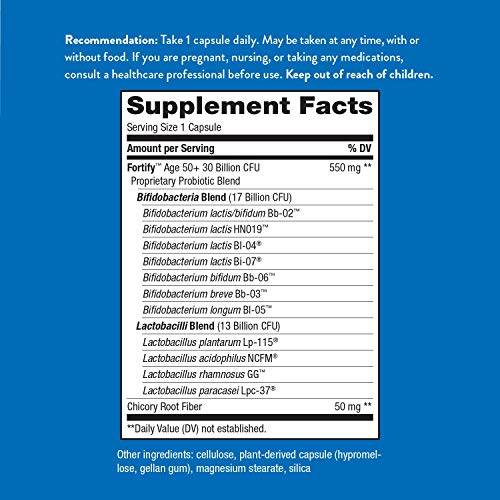 Nature’s Way Fortify 50+ Probiotic, 30 Billion Live Cultures, 10 Strains, Prebiotics, 30 Capsules #TOP6