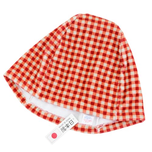 [Lulu&berry] サウナハット 今治タオル 認定 サウナ タオル 帽子 今治 大きめ キャップ 日本製 メンズ レディース 洗える サウナグッズ 綿100% コットン のぼせ防止 髪の傷み防止 チェックレッド Lサイズ（Amazon）