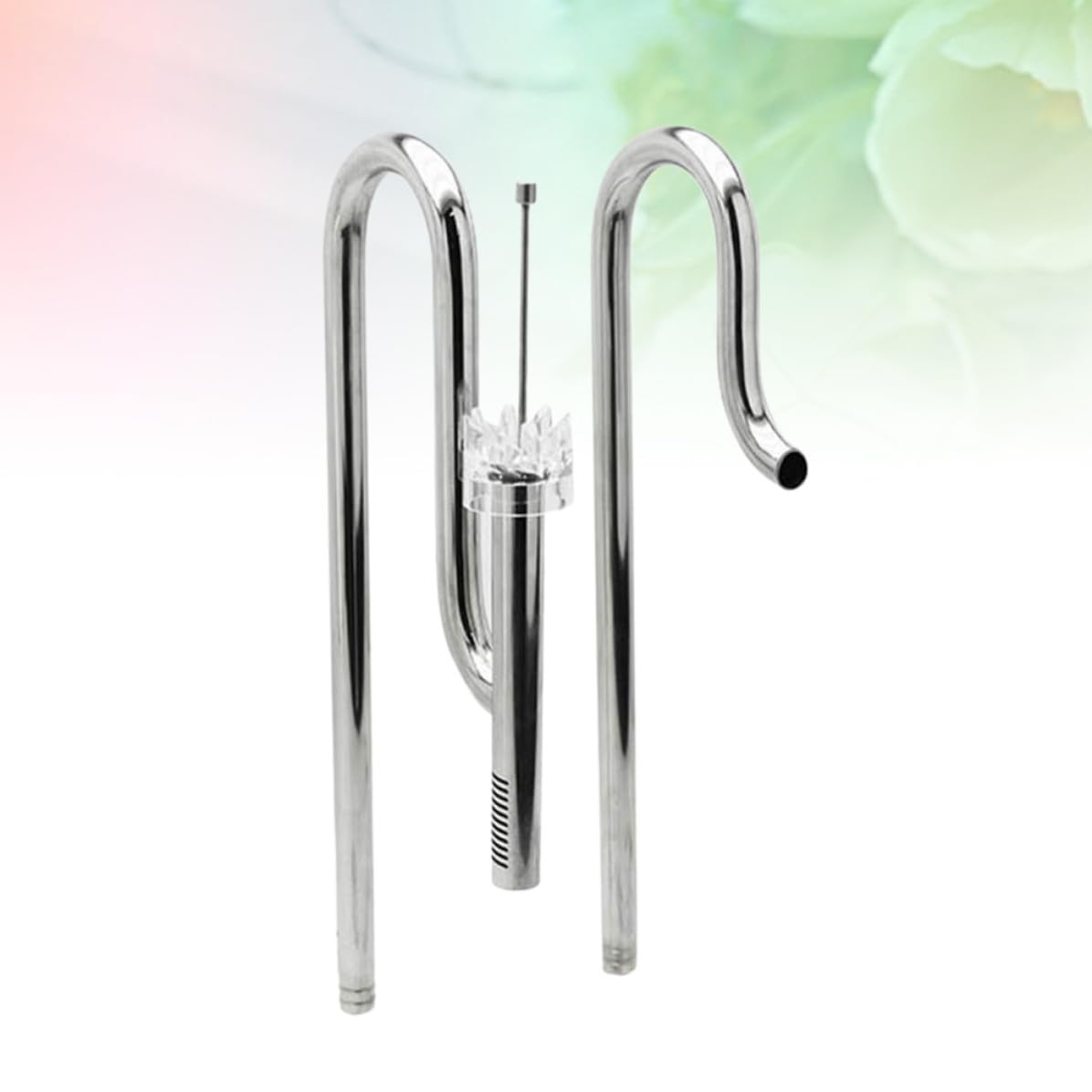 SHINEOFI Edelstahl Aquarium Einlass Auslass Wasserrohr Satz für Fischbecken mit Verstellbarer Länge und Einfacher Installation in Silber