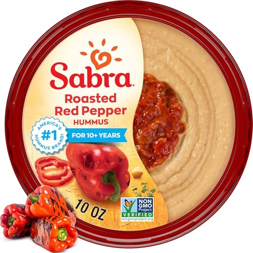 Sabra Roasted Red Pepper Hummus Dip for Healthy Snacking & Sharin...