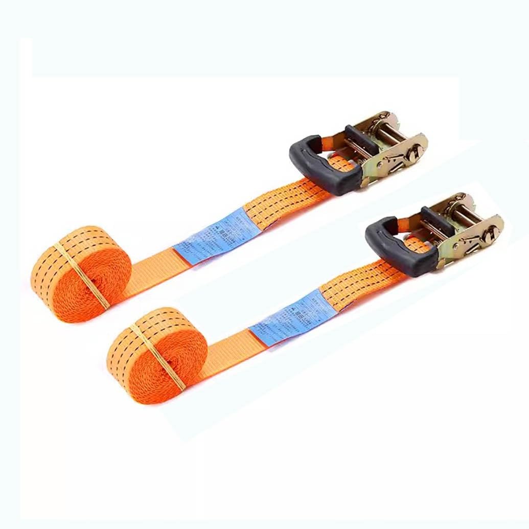 2 Pièces Sangle À Cliquet Sangle D'Arrimage avec Tendeur Sangle À Cliquet D'arrimage pour Le Transport De Matériel Le Camping Le Déménagement L'emballage De Bagages(B,3.8cmx2m/1.49x78.7in)