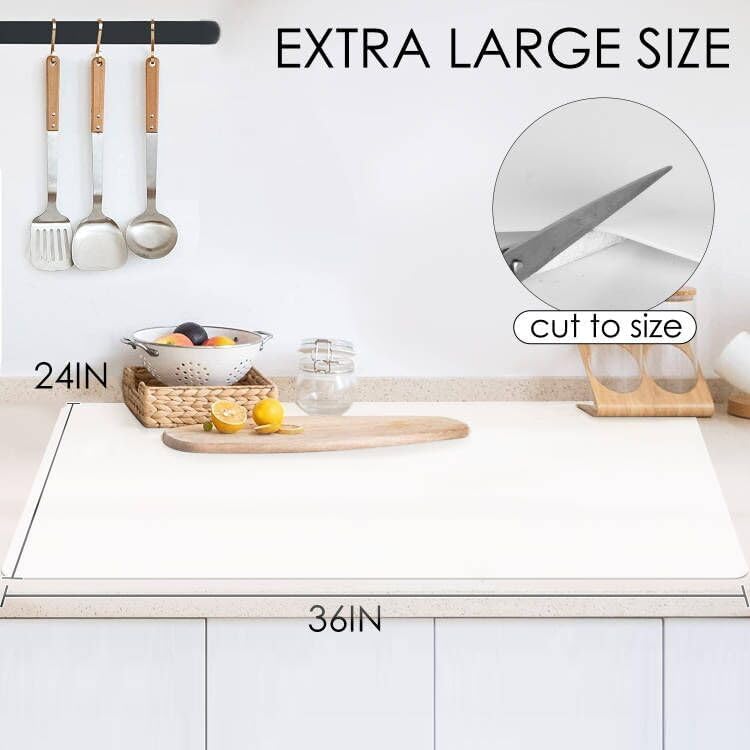 Extra Large Silicone Mat for Kitchen Counter 36" x 24" Silicone Table Mat for Resin Workbench Mat Heat Resistant Mat Coffee Bar Mat,Translucent 02 Translucen 36"L x 24"W image 7 of 9 B0D97H6JY5
