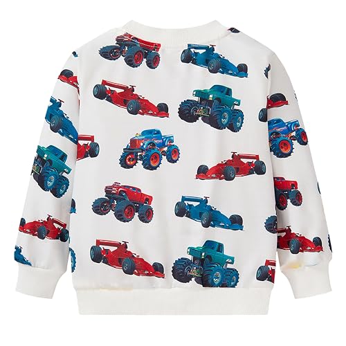 Image of Popshion Toddler Boys Sweatshirt Cotton Lightweight Kids Winter Warm Sweater Crewneck Pullover Tops