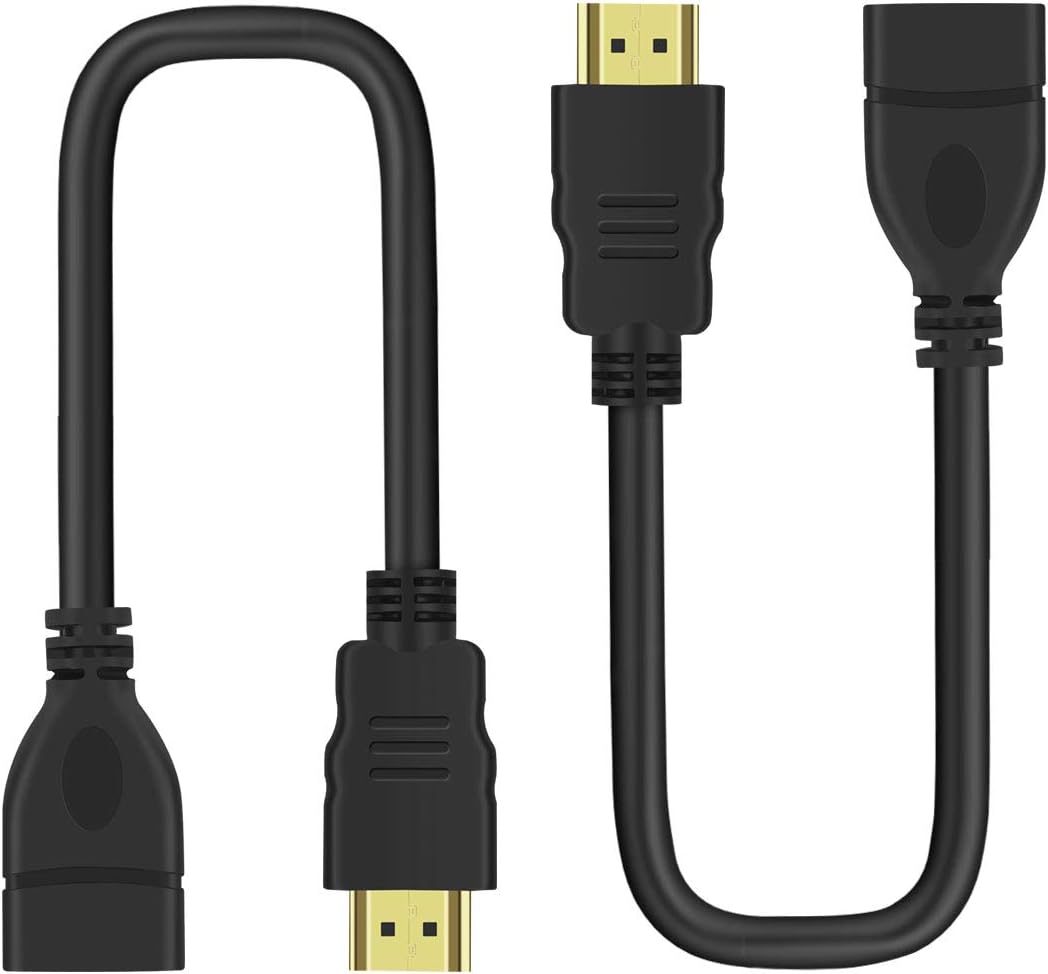 LANMU HDMI Extender, HDMI Extension Cable Male to Female 18Gbps High Speed 4K Extender Cord Adapter Compatible with Roku/Fire TV Stick,Chromecast, PS4/PS5,Nintendo Switch (1FT, 2Pack)