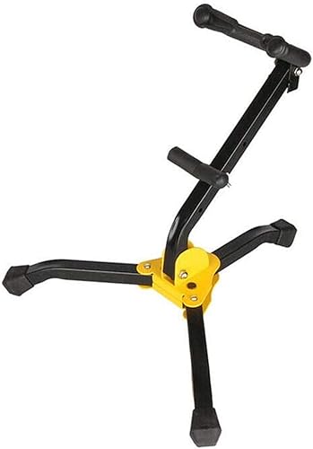 Soporte plegable para saxofón, soporte ajustable para saxofón alto/tenor con bloqueo de cadena, soporte de trípode portátil para saxofón con diseño