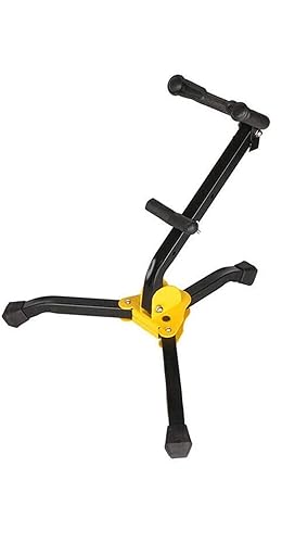 zosenda Foldable Saxophone Stand, Adjustable Alto/Tenor Sax Stand with Chain Lock, Portable Tripod Saxophone Holder Rack with Metal Triangle Base Design