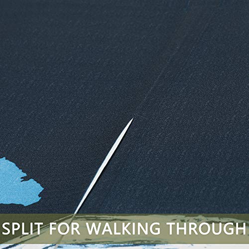 Rloncomix Handcrafted Japanese Noren Doorway Curtain Tapestry Kanji Hallway Hanging Curtains Home Decoration, 33X59 Inch (Blue) #TOP4