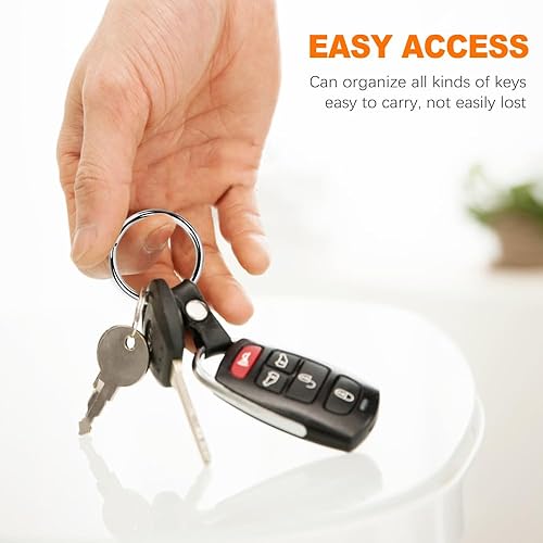 Miniatura 5 de 200 llaveros divididos de 0.984 in a granel, llaveros para llaveros y manualidades (plateado)