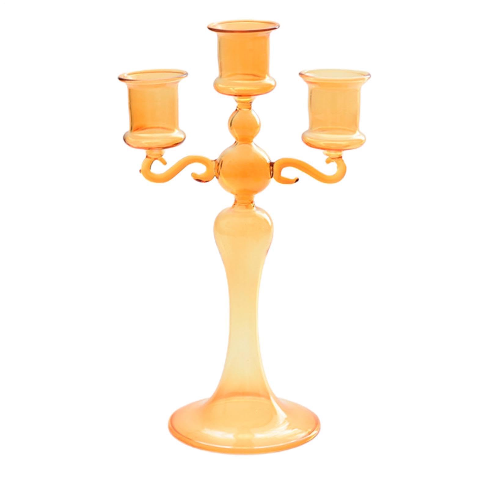Chandelier à 3 bras en verre transparent pour centre de table élégant