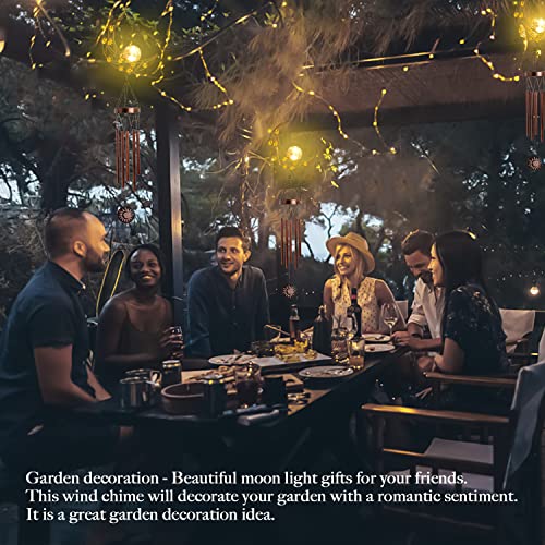 Howarmer Solar Wind Chimes For Outside ,42" Led Moon Light Wind Chimes With Crackle Glass Ball For Garden Yard Patio Lawn Unique Memorial Sympathy Outdoor Gifts Hanging Decor For Mom Women Grandma #TOP6