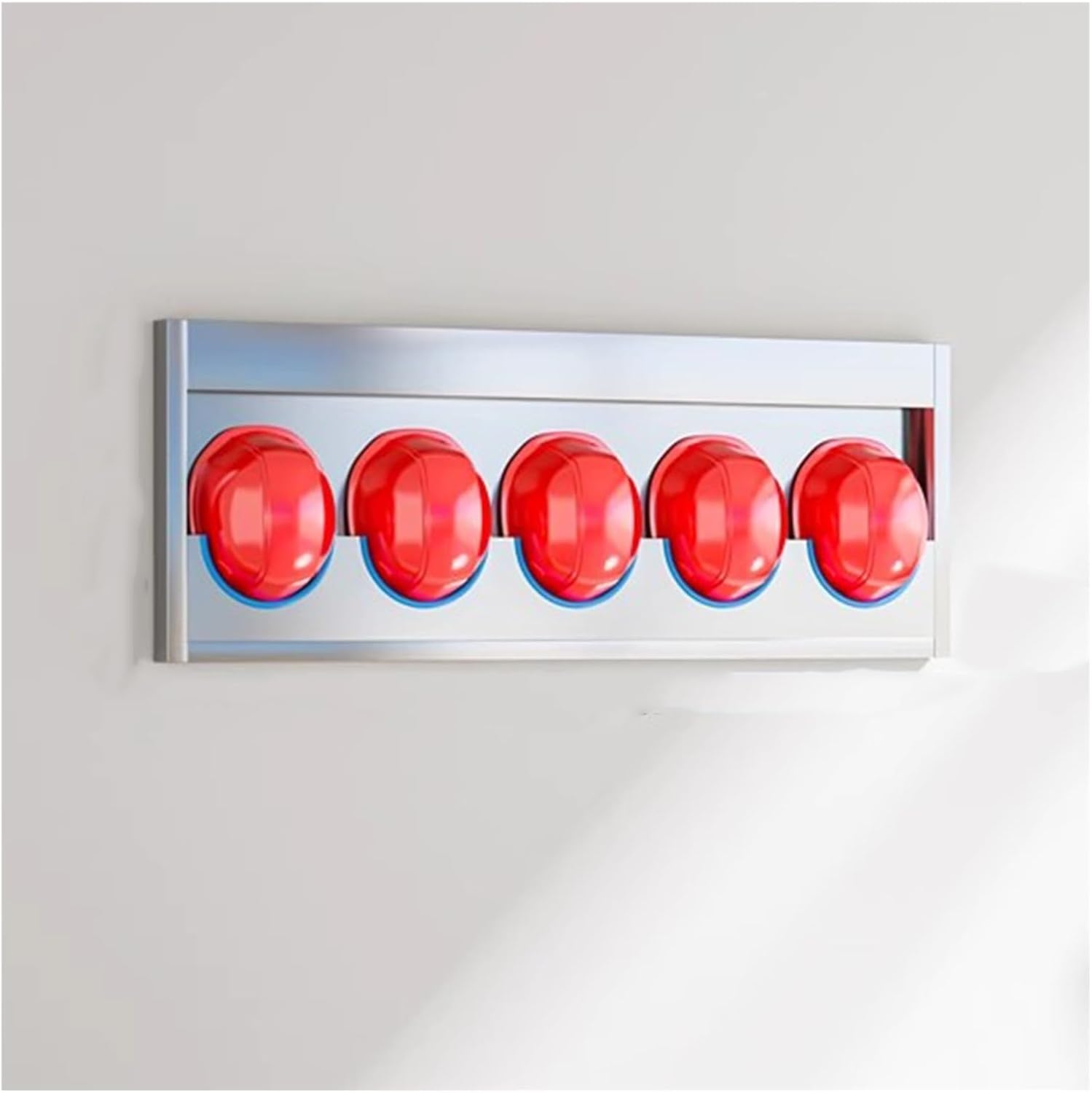 Hard Hat Rack,Wall-Mounted Safety Helmet Organizer,for Construction Site, Office & Workshop (5 Grids)