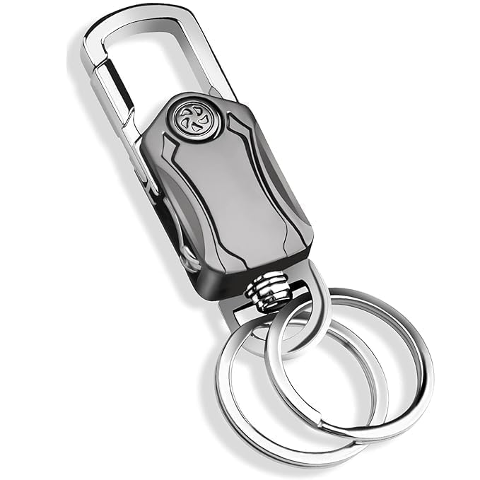 2heet Multifunctional 5-in-1 Heavy-Duty Dual Ring Keychain with Cutter, Bottle
