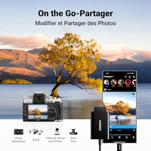 Lecteur de cartes UGREEN CM265 USB C 2 en 1 - vue 5