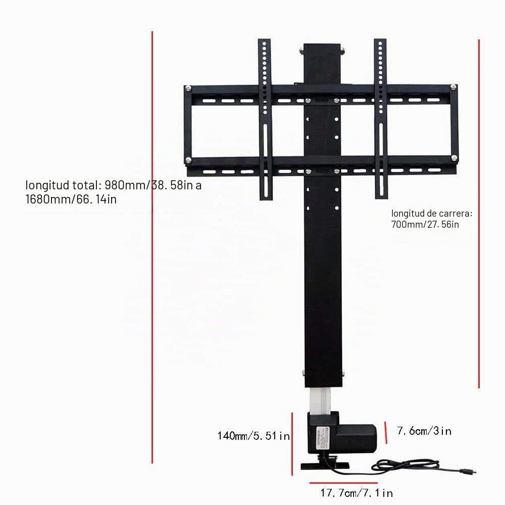 Soporte eléctrico para TV Lift de altura regulable para montaje de 26 a 57 pulgadas con mando a distancia máx. 1000 N/80 kg