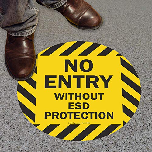 SmartSign "No Entry Without ESD Protection" Anti Slip Adhesive Floor