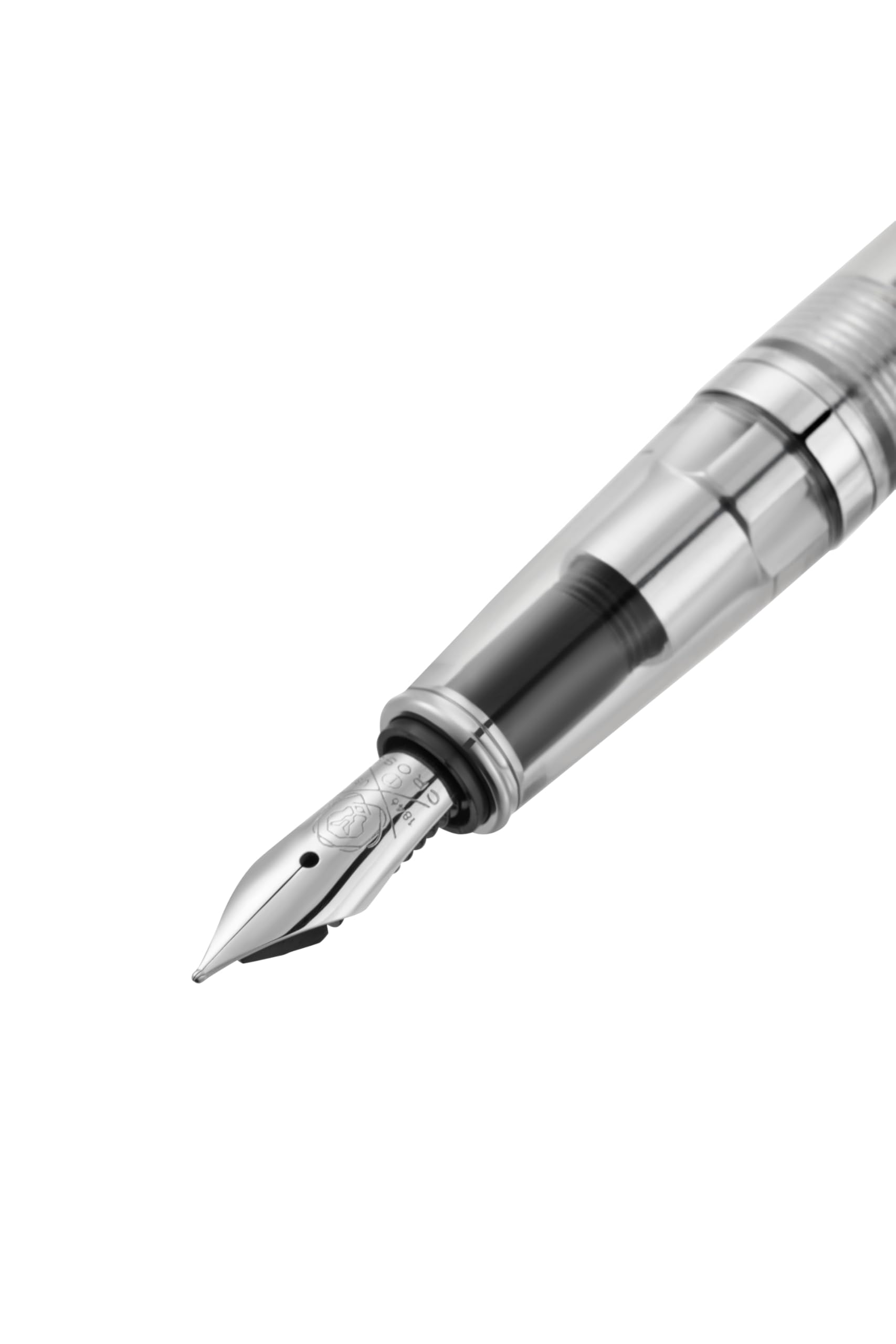 Cross Bailey Light Translucent Fountain Pen (XF Stainless Steel Nib with Black Ink Cartridge 8921, Premium Gift Packaging) Translucent Clear/Chrome - Image 3
