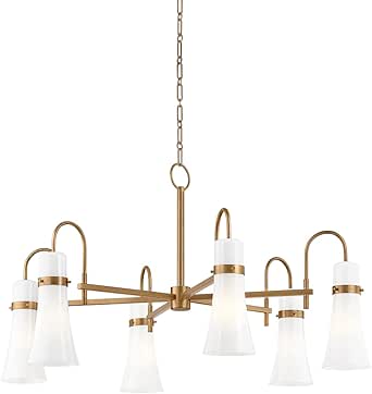 Troy Lighting F3430-PBR Maple - 6 Light Chandelier 21.5 inches Tall and 38 inches Wide - Patina Brass Finish