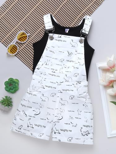Naughty Ninos Girl's Regular fit Overalls (NN00050DRS_White_11-12 Years) - Image 2 thumbnail