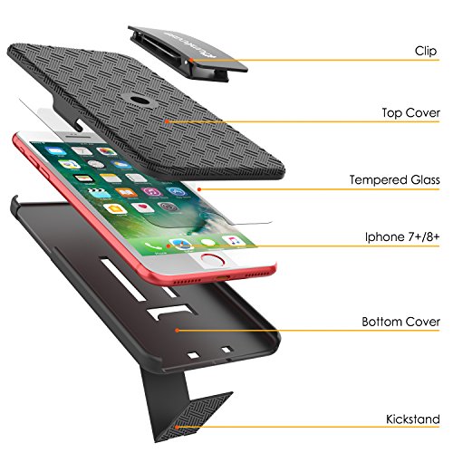 Coque iPhone 8 Plus avec clip ceinture pour le sport et le travail
