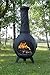 The Blue Rooster Sun Stack Chiminea Outdoor Fireplace - Wood Burning Cast Aluminum Deck or Patio Firepit