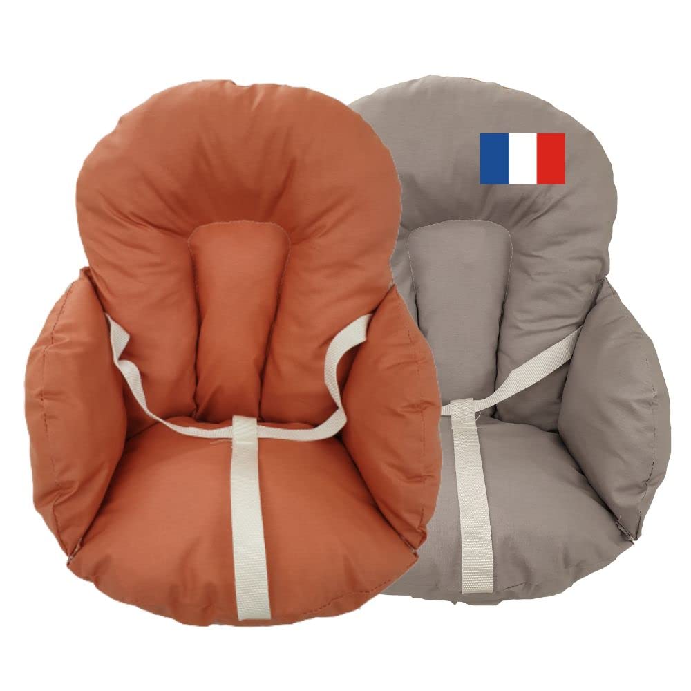 Easy Dort Coussin de Chaise Haute bébé Coton Enduit Couleur - Marsala
