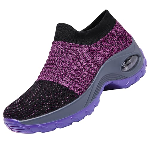 Image of Non Slip Work Shoes Women, Slip On Sneakers Women,Work Shoes Walking Gym Nurse Mesh Casual Fashion Sneakers Comfort Breathable Lightweight