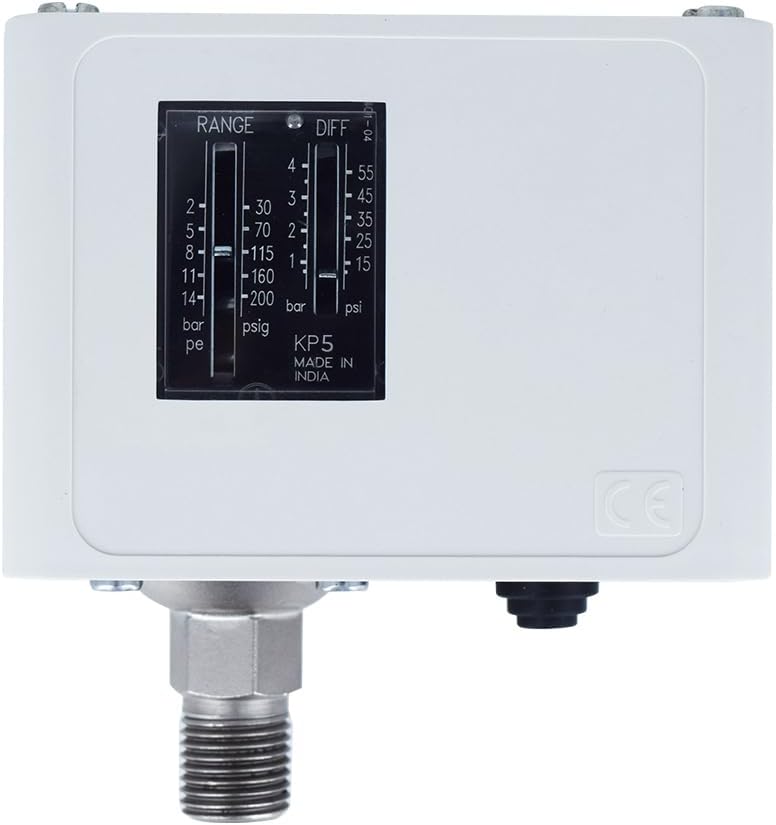 KP-5 Auto Pressure Switch (Range: 8 to 32 bar) for Refrigeration Compressors, Air Conditioning Systems by INSTRUKART