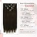 Clip In Hair Extensions Human Hair New Version Thickened Double Weft Brazilian Hair 120g 7pcs Per Set 9A Remy Hair Dark Brown Full Head Silky Straight 100% Human Hair Clip In Extensions(22 Inch #2)