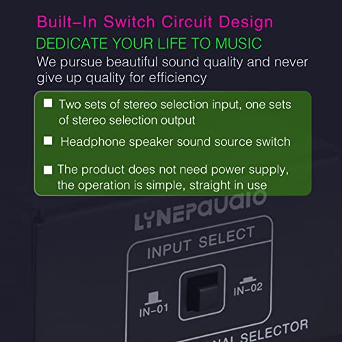 SHUAIGUO Audio Switcher RCA 2 in 1 Out/1 in 2 Out A/B Switch Stereo Audio Splitter Box with No Distortion RCA Jack for Switching Between Computer Speakers and Headphones - Image 2