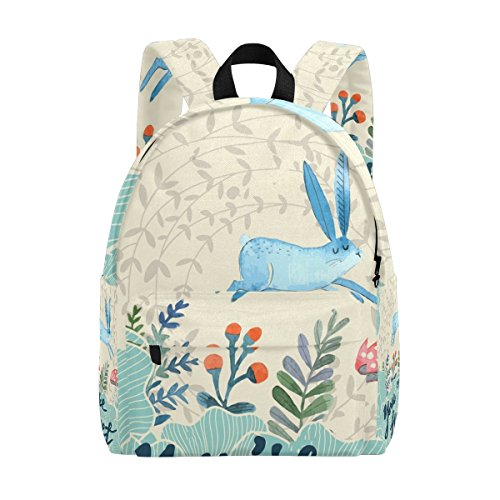 Hengpai Cute Rabbit School Backpacks Rucksack Blue Student Book Bags Travel Girls - Main Image