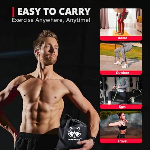 Image of Mapache Natural Rubber Heavy Resistance Band for Workout Set Exercise&Stretching Pull Up Bands for Home Exercise Gym Loop Bands Toning Bands Resistance (40-60Kg - Geen)