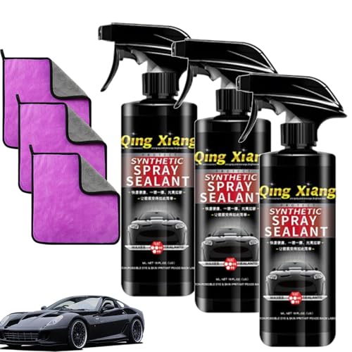 車用コーティング剤、Qing Xiang Synthetic Spray Sealant 500ML 車用コーティング剤 撥水防汚 クイックコーティングスプレー 耐高温 ナノセラミック車用撥水コーティングスプレーカーコーティング剤 全車適用 自動車用ナノコ