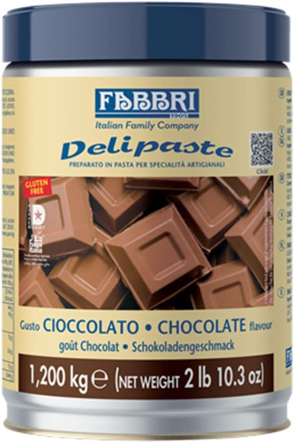 Fabbri Delipaste Chocolate, Flavoring Compound for Gelato, Ice Cream, Soft Serve, Pastry and Confectionary - 1 Tin of 2.6 lb