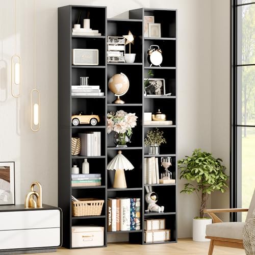 Martin Furniture 8' Tall Bookcase Wall with Ladder, Storage