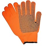 Universal Tool 1 Pair Unisex One Size Hi-Vis Dot Knit Grip Garden Gloves, Orange