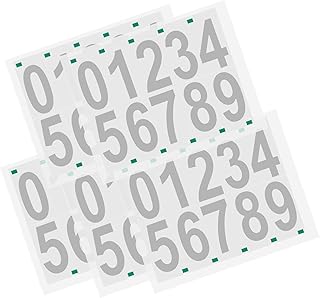 LALAFINA 5 Sheets Trash Can Stickers Self Adhesive Labels Water Proof Stickers White Mailbox Reflective Mailbox Numbers for Outside Numbers Stickers Small Number Stickers Garbage Can White