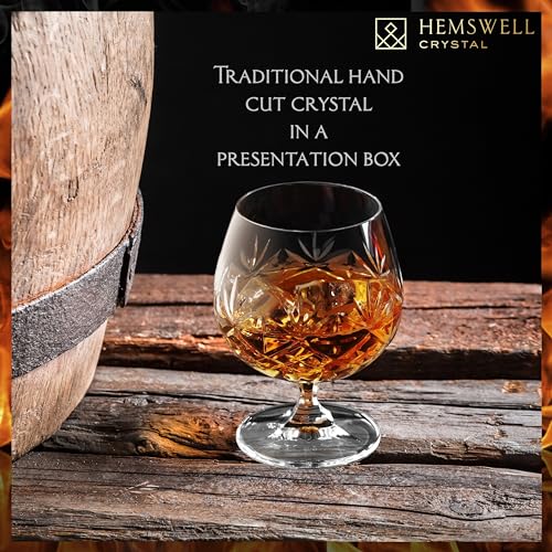 Muldale Hemswell Crystal Single Brandy Glass Goblet - Cut Crystal Brandy Glasses with Box - Snifter Glass for Cognac 250ml - Glenrigg - Image 2
