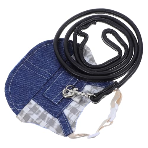 COLLBATH ウサギの子猫スト 動物のチェストスト 調整可能な犬用ハーネス 子犬用ハーネス ペットハムスター 猫用ベスト とリード 猫首ベルト 猫ベルト 布 Blue