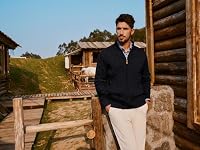 PJ PAUL JONES Strickjacke Herren Stehkragen Cardigan Zopfmuster – Ansicht 4