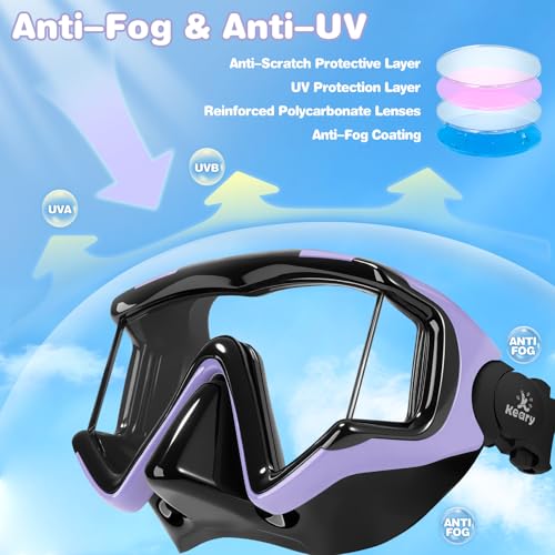 Keary Kids Swim Goggles with Nose Cover 3-Window Swimming Goggles for 4-16 6-14 8-12 3-5 4-7 Years Old Underwater Swim Mask for Toddler Boys Girls Youth Child Water Pool Goggle Anti-Fog Clear Glasses — view 6