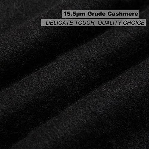 100% Pure Cashmere Scarf, Fringed Edges, Oversized Unisex, Warm & Soft, Solid/Plaid Colors3
