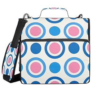 Miaozhen E01W25024 Gepunkteter 3-Ring Ordner mit Reißverschluss