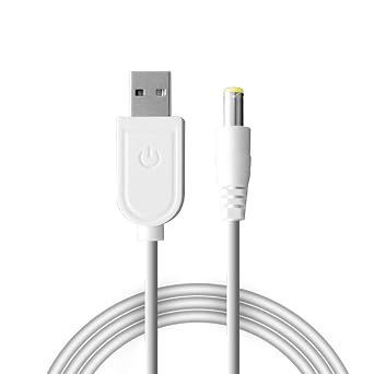 ODEAR USB Charger Cable for Rechargeable Headlamps - Compatible with DC 4.2V Input Device - 3.5 mm White